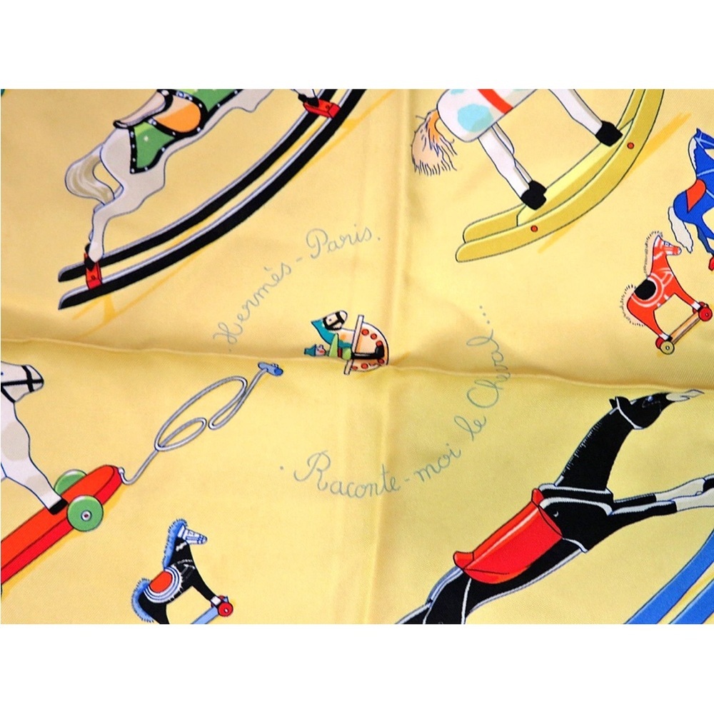 Hermes Yellow Rocking Horse Toy Scarf - Picture 8 of 11